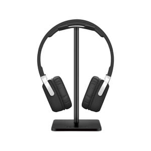 New Bee Headphone Stand Headset Holder Earphone Stand with Aluminum Supporting Bar Flexible Headrest ABS Solid Base (Black)