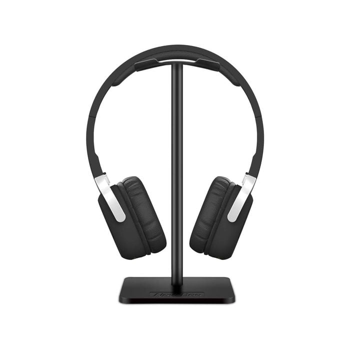New Bee Headphone Stand Headset Holder Earphone Stand with Aluminum Supporting Bar Flexible Headrest ABS Solid Base (Black)