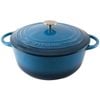Pyrolux Pyrochef 24cm/4L Cast Iron Round Casserole w/ Lid Cooking Pot Ocean Blue