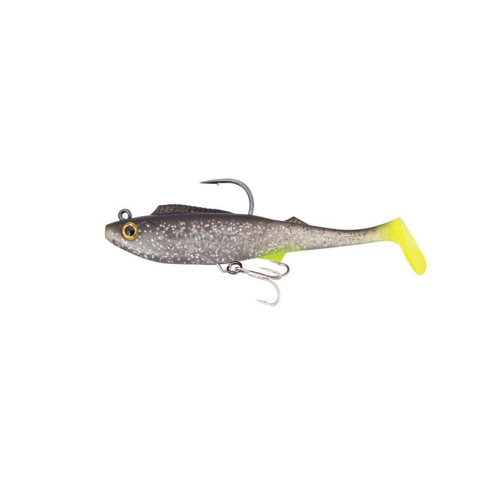 Berkley 2022 Shimma Pro Rig 6.5" Rigged Soft Plastic Fishing Lure Silver Chartreuse