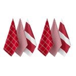Ladelle Set of 6 Festive Christmas Holiday Brick Cotton Tea Towels 40 x 65 cm Design 1