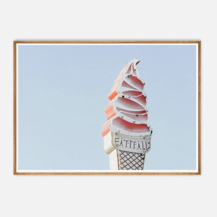 Galrie Eat it All Ice Cream | Fine Art Print Photography, Wood Frame, 50 x 70cm (20 x 28inch)