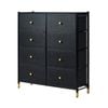 Oikiture 8 Chest of Drawers Fabric Storage Cabinet Dresser Tallboy Black