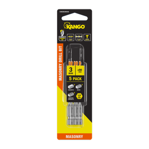 Kango 3 x 90mm Masonry Drill Bit - 5 Pack
