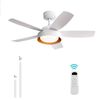 OAKORY 106.7 cm Ceiling Fan 22W Dimmable LED Remote Reversible DC Motor White