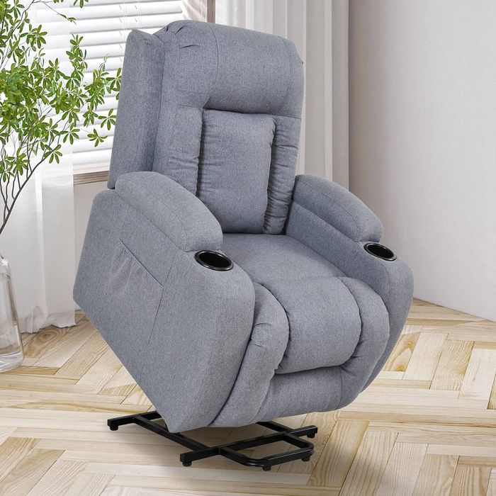 Ufurniture Electric Lift Heated Massage Recliner Grey