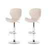 2x Artiss Bar Stools Gas Lift Leather PE Rattan Beige