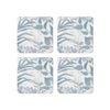 Isle Blue Grey Square Coaster - Set of 4