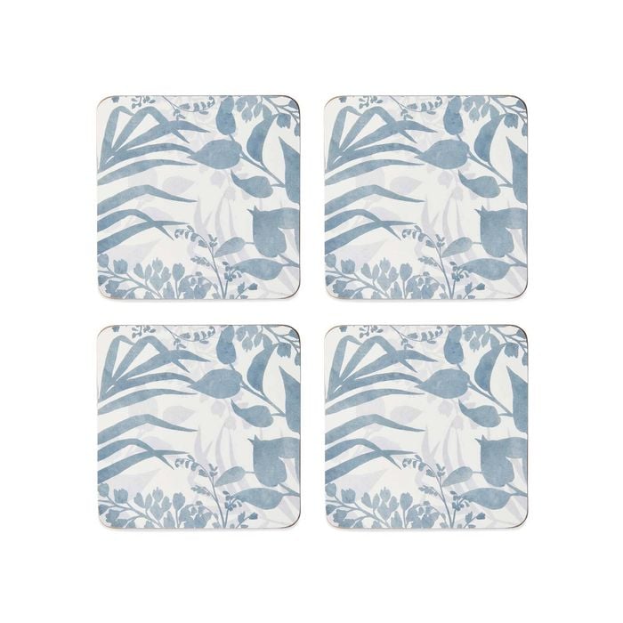 Isle Blue Grey Square Coaster - Set of 4