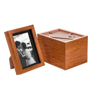Nicola Spring Acrylic 3d Box Photo Frames With 4" X 6" Mounts - 5" X 7"  - Dark Wood - Pack Of 5