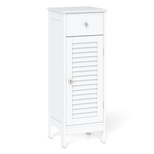 Costway Bathroom Storage Cabinet Narrow Floor Cabinet Corner Organizer-White
