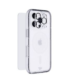 Tech21 Bundle Pack - Evoclear Case + Tempered Glass + Lens Protector For Iphone 16 Pro Max