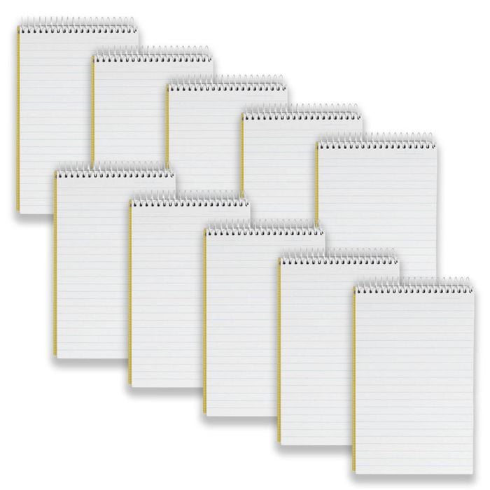 10pc Spirax 563b Reporters Note Pad Notebook Stationery 7mm Ruled 300pgs Yellow