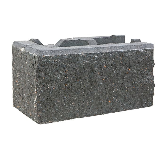 Adbri Masonry 390 x 200 x 215mm Charcoal Versawall Right Corner Block