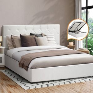 Oikiture Queen Size Gas Lift Bed Frame