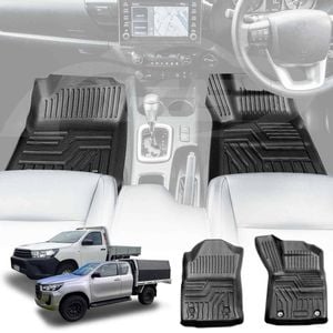 3D Heavy Duty All Weather Car Front Floor Mat for Toyota Hilux Auto Single / Extra Cab 2016-2025