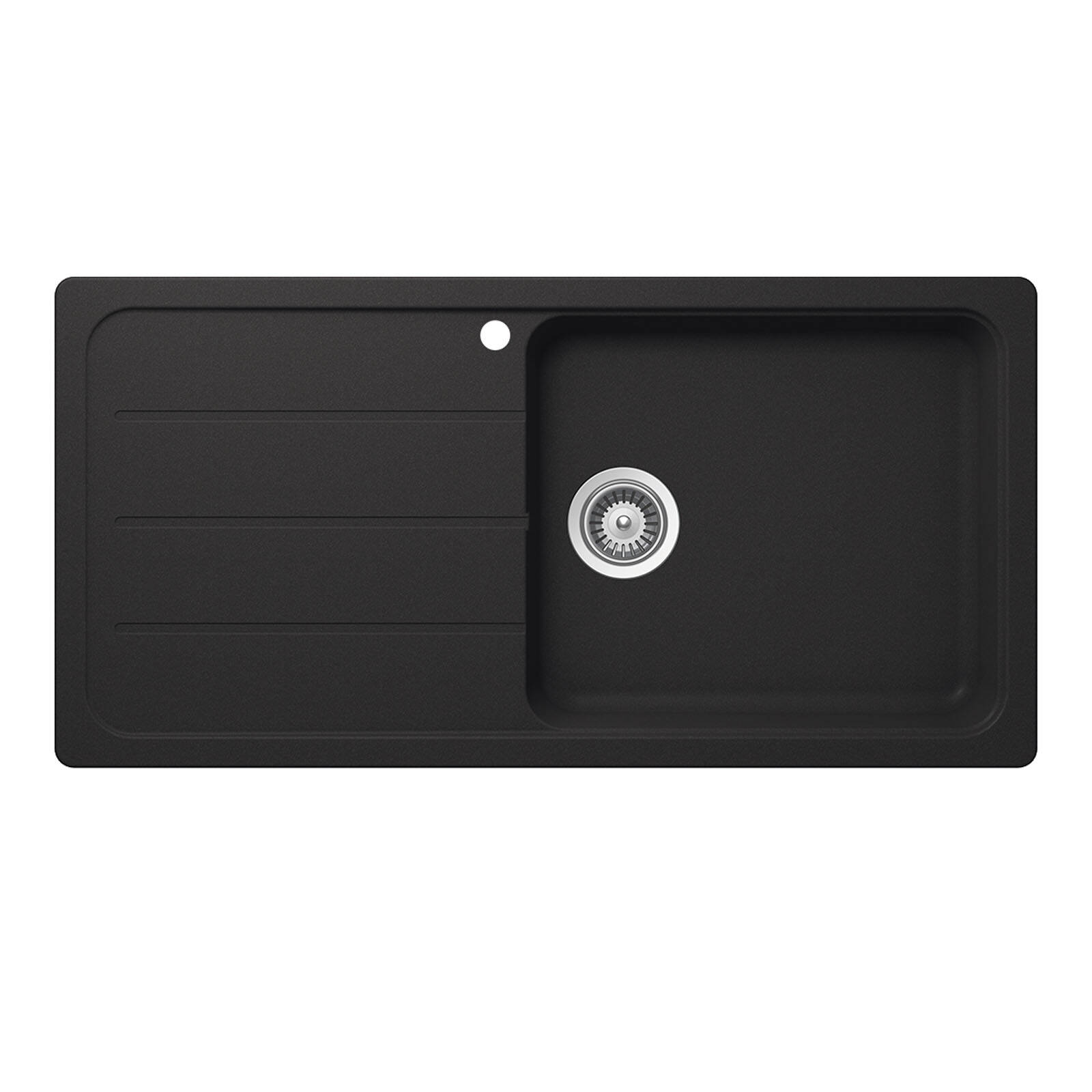 Schock Nero Formhaus Single Bowl And Right Hand Drainer Sink