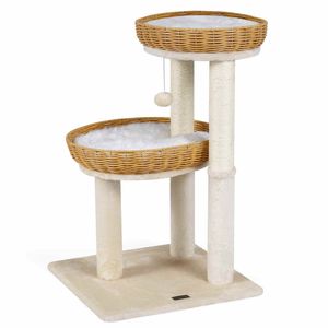 Costway 75.5cm Cat Tree Sisal Scratching Posts Pet Rattan