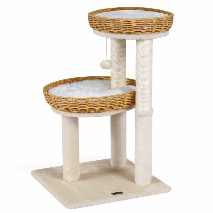 Costway 75.5cm Cat Tree Sisal Scratching Posts Pet Rattan