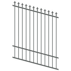 ProtectorAl 0350-1200W x 1500H Monument Spear Top Pool Fence Panel Raked Up to 15º