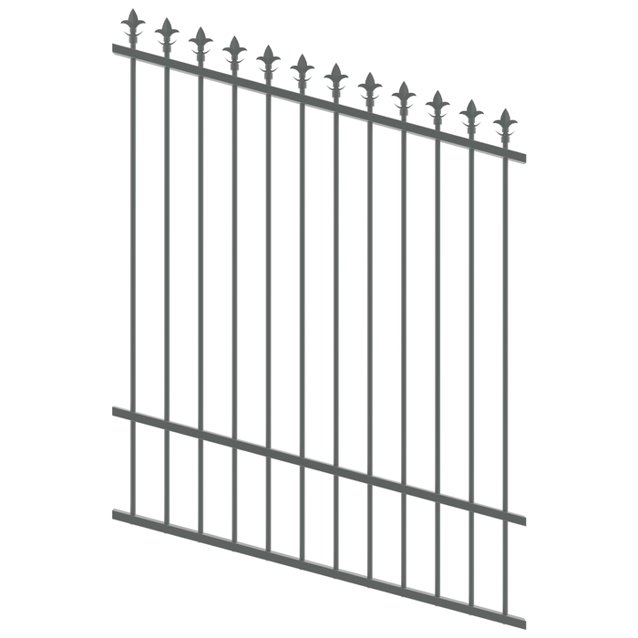 ProtectorAl 0350-1200W x 1500H Monument Spear Top Pool Fence Panel Raked Up to 15º