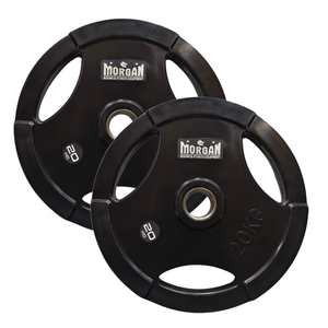 Morgan Tri-grip Rubber Coated Olympic Weight Plates (pair) [20kg]