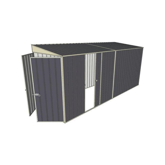 Build-a-Shed 1.5 x 4.5 x 2m Single Sliding Side Door Skillion Shed - Grey