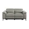 Capel 2 Seater Leather Electric Recliner Sofa Lounge Taupe Grey