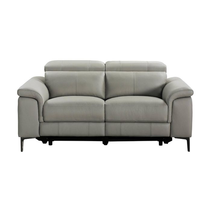 Capel 2 Seater Leather Electric Recliner Sofa Lounge Taupe Grey