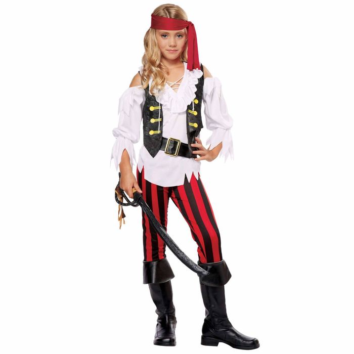 Posh Pirate Buccaneer Caribbean Swashbuckler Book Week Girls Costume L