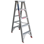 Indalex 1.5m 150kg Industrial Aluminium Tradesmen Double Sided Step Ladder