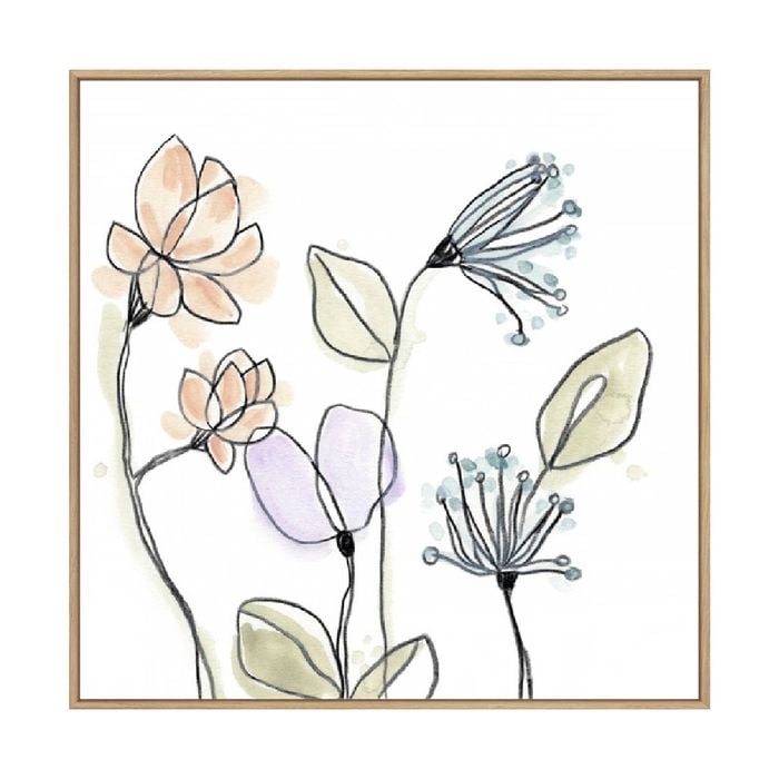 Artey | Spindle Blossoms VI - Framed Canvas - Natural Frame - 50 x 50cm