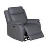 Flint 1 Seater Electric Recliner Chair Genuine Leather Graphite Grey