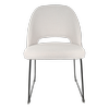 Durafurn Light Grey Fabric Semifreddo Chair with Black Sled Base