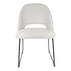 Durafurn Light Grey Fabric Semifreddo Chair with Black Sled Base