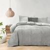 Dreamaker Embossed Teddy Fleece Quilt Cover Set Silver Grey King Single Bed
