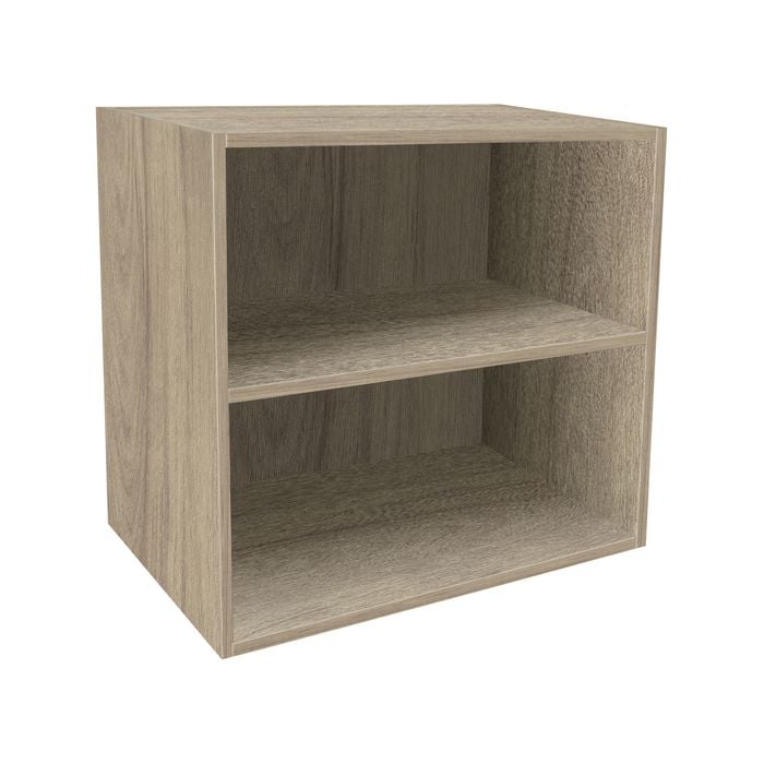 Kaboodle 800-899mm Maplenut Customisable Deep Open Med Wall Shelf
