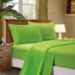 Fabric Fantastic 1000tc Ultra Soft Queen Size Bed Green Flat & Fitted Sheet Set