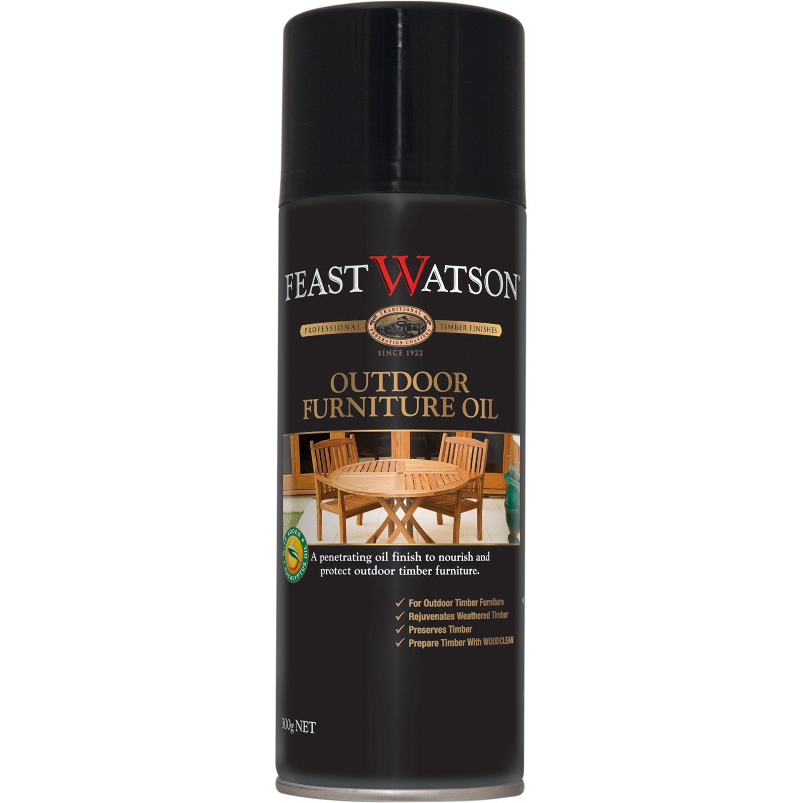 Feast Watson 300g Jarrah Outdoor Furniture Oil Spray