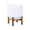 34 x 43cm White Ceramic Indoor Pot with Stand