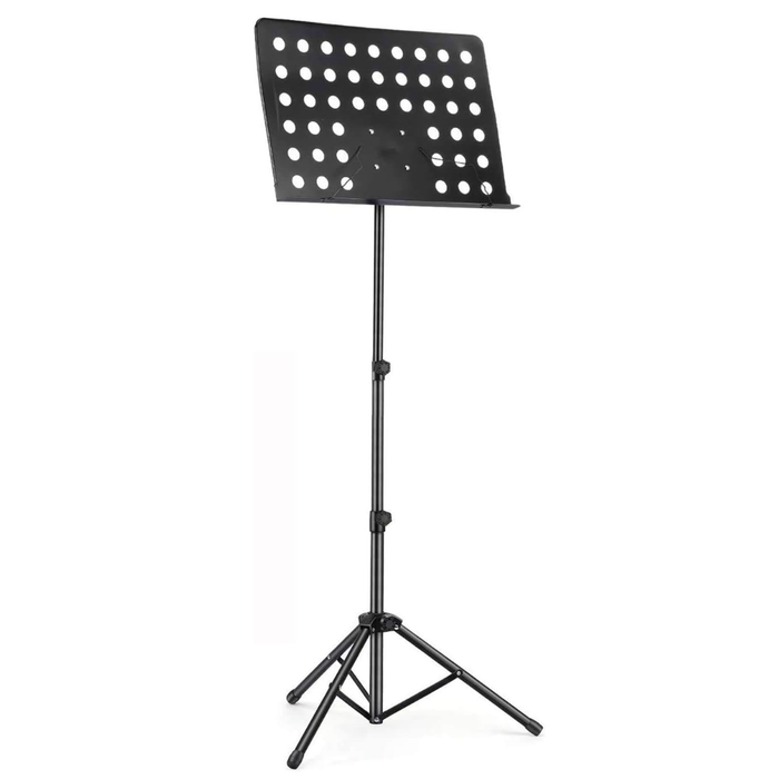 Provecta Adjustable Music Sheet Stand Folding Heavy Duty With Clips 80–160cm Black