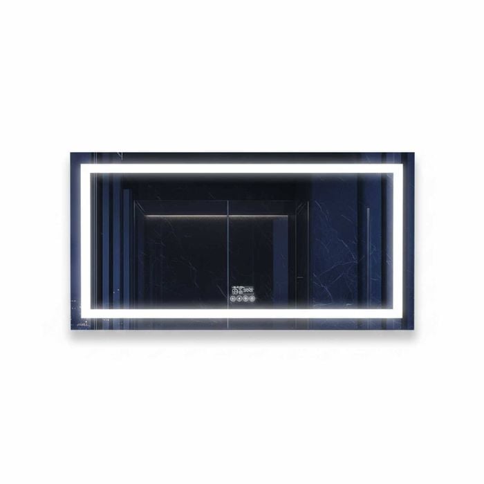 P&P Silver Large Bluetooth LED Bathroom Mirror With Smart Display Lighting