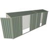 Build-a-Shed 0.8 x 5.2 x 2m Single Hinged Door Skillion Shed with Double and Single Sliding Side Doors - Green