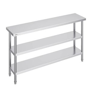 Vevor 356x1524x864mm Stainless Steel Work Table for Restaurant Home and Hotel