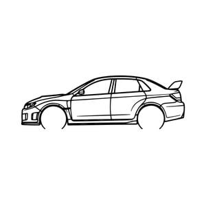 Ignite Laser Subaru 04 Impreza WRX Sti (B) Silhouette Metal Wall Art Rustic Metal 23.6inch/60cm