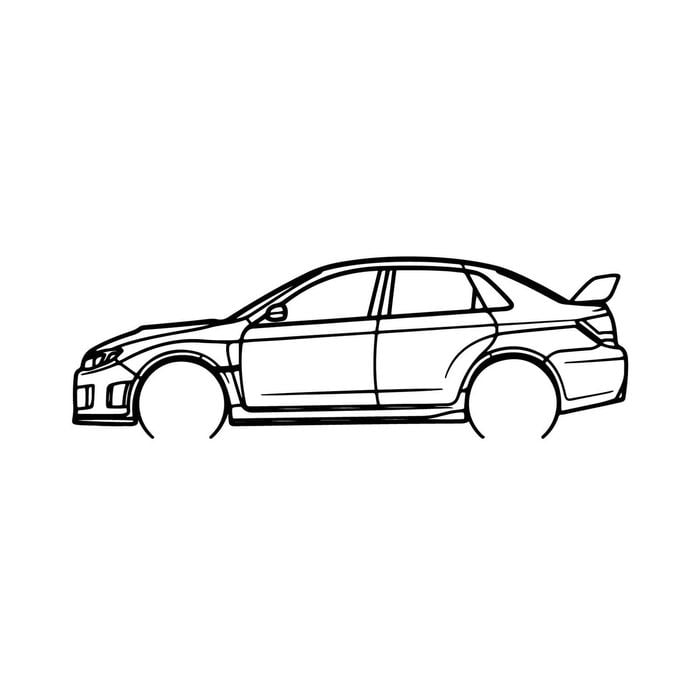 Ignite Laser Subaru 04 Impreza WRX Sti (B) Silhouette Metal Wall Art Rustic Metal 23.6inch/60cm
