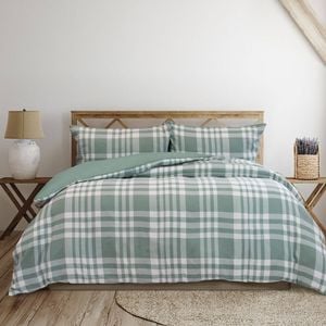 Ardor Ronan Green Plaid Jacquard Quilt Cover Set Single
