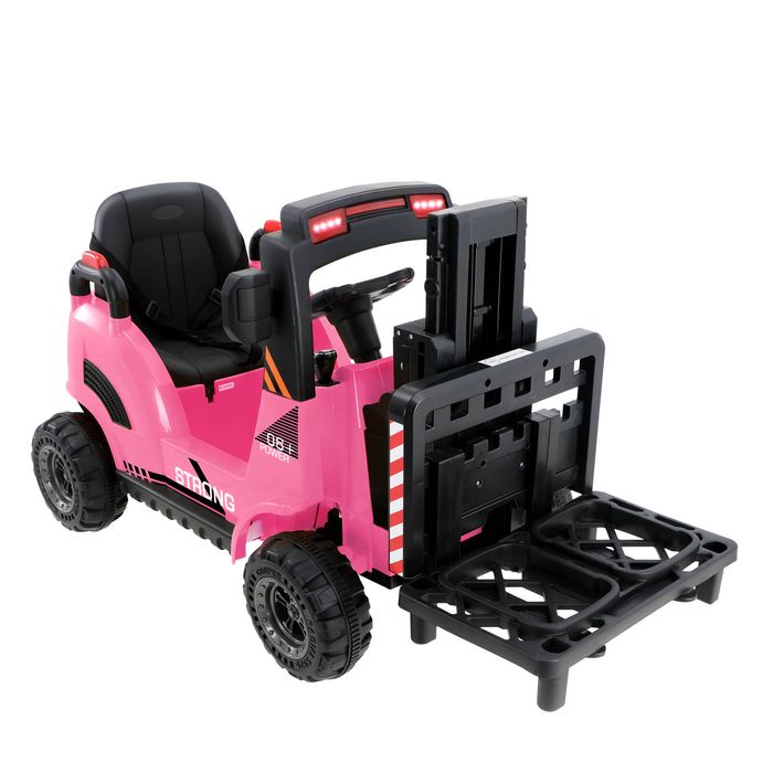 Mazam Ride-on Forklift Electric Car Toy 12v W/ Lift/load Rechargeable Pink