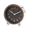 Ssh Collection Felix 17cm Tall Desk Clock With Round Black Face - Nickel