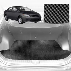 6D Diamond Car Boot Mat for Toyota Corolla Hatch/Sedan (E140/150)2007-2012-Cargo Mat-Black-Outback GT